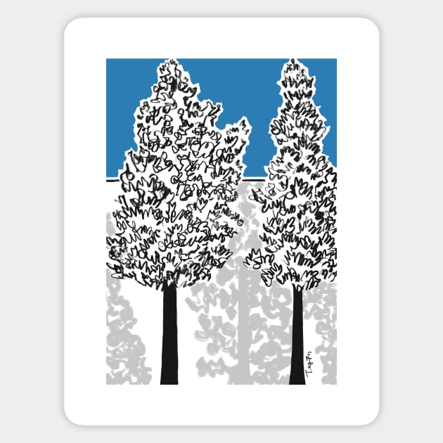 Trees and Shadows Sticker by Tegunn